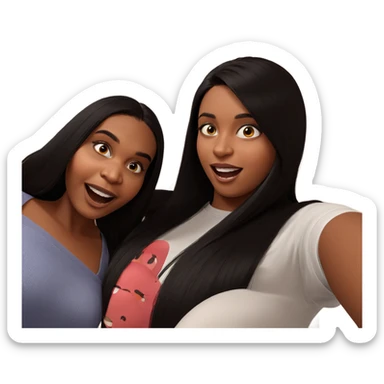 girls having fun selfie sticker