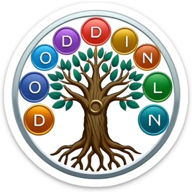 created a highly detailed but manly looking family genealogy logo with multiple colors and make sure to include the name Odlin sticker