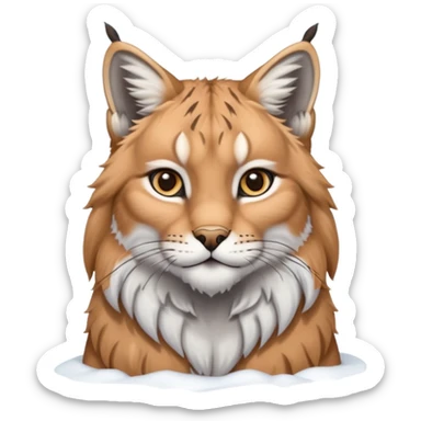 Eurasian Lynx in the snow beautiful aesthetic scenery sticker