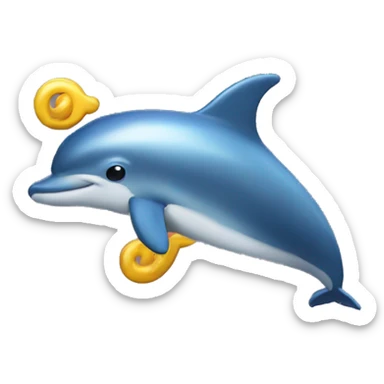 delfin con lazo sticker