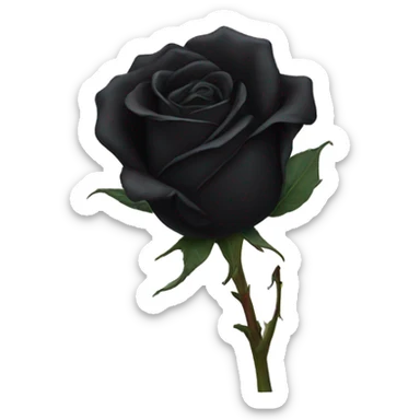 wilted black rose sticker