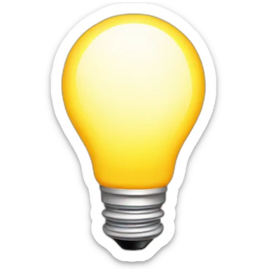 light bulb with little brain and shiny stars inside sticker