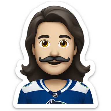 brunette vancouver Canucks fan with moustache  sticker