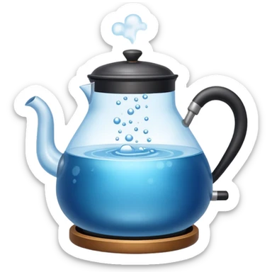 a small pot or kettle filled with water placed on fire, the water is boiling intensely with visible steam and bubbles rising, bright lighting, clean white background



 sticker