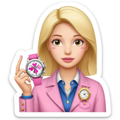 Libreta, reloj y un dolar rosa, de mujer sticker