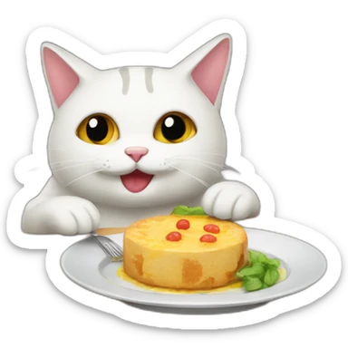 Gato pidiendo comida sticker
