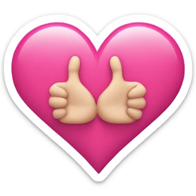 heart with hands, pink heart in middle sticker