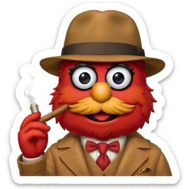 elmo smoking in an gangster sticker