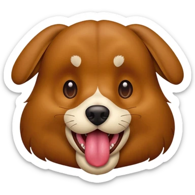 Brown Dog sticking it tongue out sticker