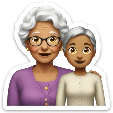 Grandma and niece  sticker