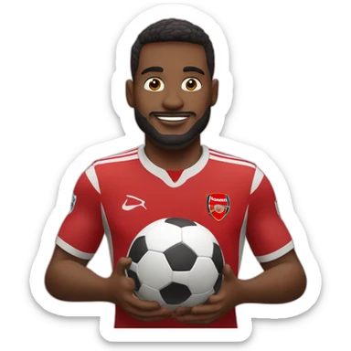 atacante do arsenal fc com uma bola de futebol sticker