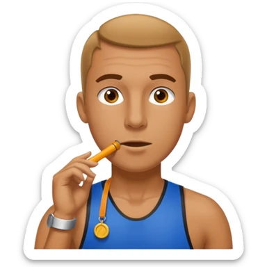 track coach with whistle sticker