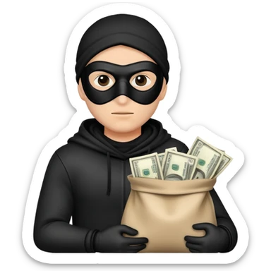 Un ladrón con una bolsa de dinero sticker