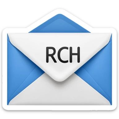 envelope with the word RCH on it to use in a business setting sticker