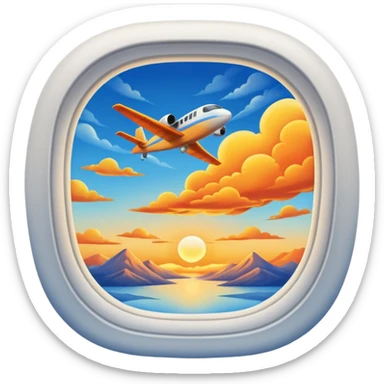 beautiful sunrise from a window plane  sticker