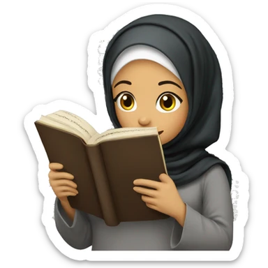 Hijabi girl reading quran  sticker
