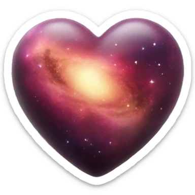 galaxy in 3d heart sticker