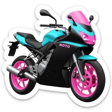 moto sportiva con scritta nera e solo avanti rosa fluorescente  sticker