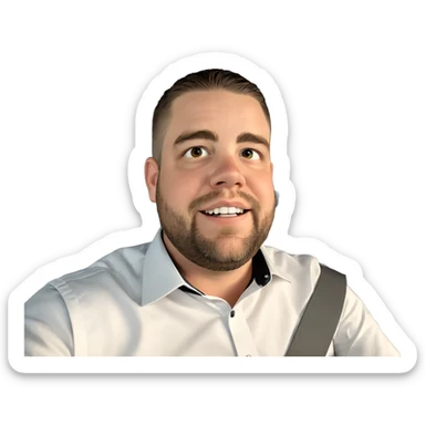 smiling boy in collared shirt sticker