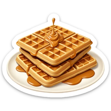 waffles with beanut butter spread on top sticker