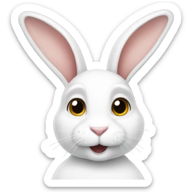 white rabbit  sticker