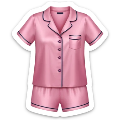 Cute pink silk pjs with short sleeves  sticker