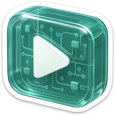 white YouTube play button inside a garden box sticker