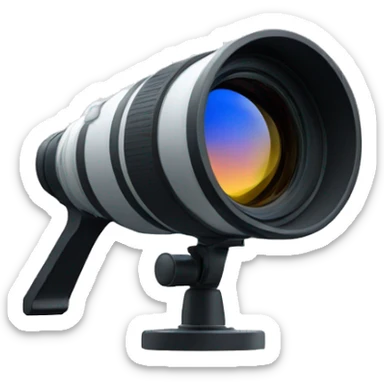 a side view of a telephoto lens sticker