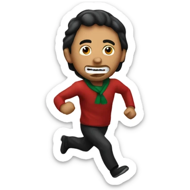 person from mexico running from a thief sticker