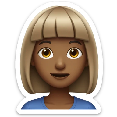tan girl with bangs eating blueberries sticker