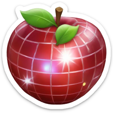 Disco ball red apple sticker
