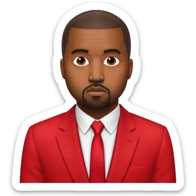 kanye west in red suit sticker
