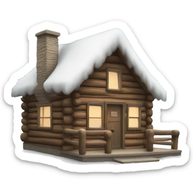 winter cabin sticker