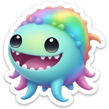 kawaii rainbow pastel sea monster ! sticker