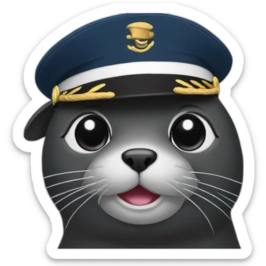 black seal with captain's cap wink sticker
