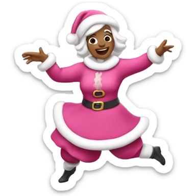 Pink mrs santa claus dancing sticker
