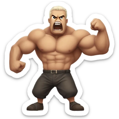 angry beserk guts, show his biceps sticker