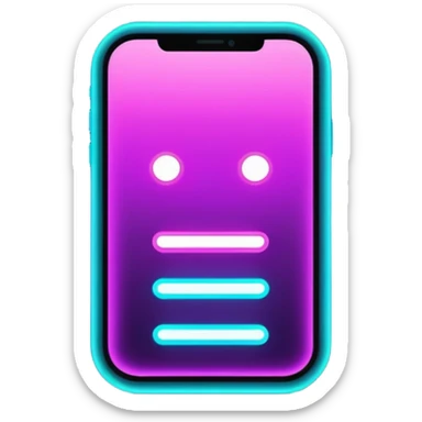 futuristic glowing like, neon purple and cyan light, dark background, digital tech style sticker