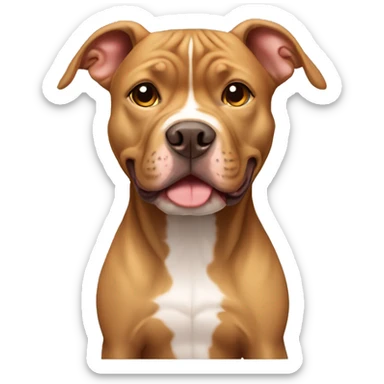 Light brown pitbull with ears cropped and full body sticker
