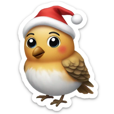 bird wearing christmas clothes sticker