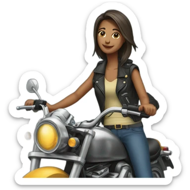 mulher andando de moto sticker