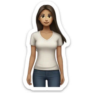 Elena Gilbert with a ribbed button-down t-shirt sticker
