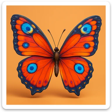 Bright butterfly wings.  realistic cartoony 3d sticker