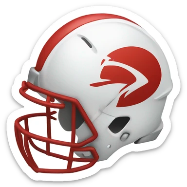 side view of red football helmet sticker