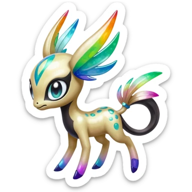 Colorful Shiny Edgy Cool Badass Painted Splashed Exotic Meloetta-Palkia-Venom-Fakémon-creature-hybrid sticker