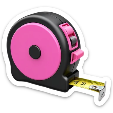 Black and pink tape measure sticker