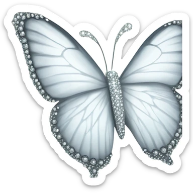 White butterfly with diamonds sticker