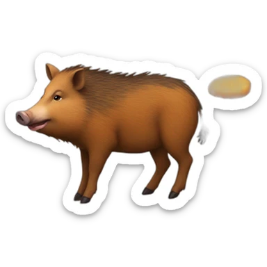 Wild boar eat chicken nuggets sticker