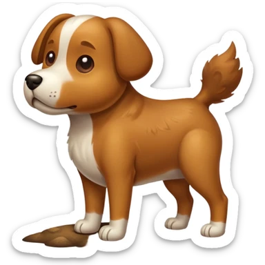 Dog pooping  sticker