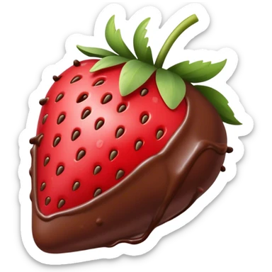 Chocolate covered strawberry with heart sprinkles sticker